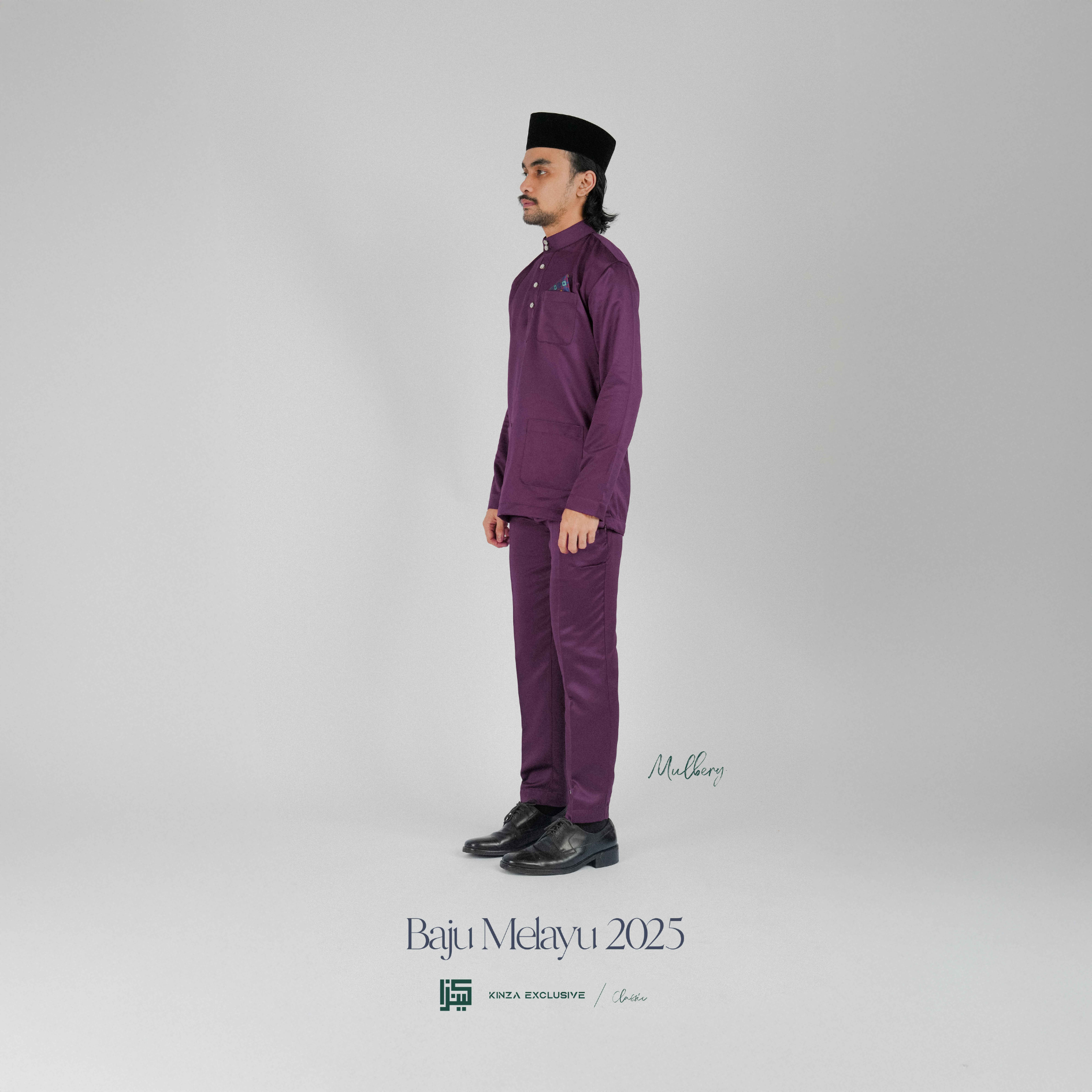 [NEW] Classic Baju Melayu Kinza Premium BOLD COLOR [FREE PREMIUM BUTANG + HANDKERCHIEF + FREE PREMIUM BOX]